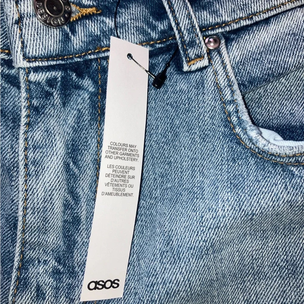 ASOS Design Mens blue slim fit med length jean shorts - Picture 3 of 5